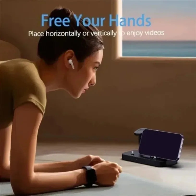 Dual Coil 3 in 1 Wireless Charging Stand Ventilation Hole Overheat Protection Wireless Charger for Samsung Phone Watch Earphones Oasis Select