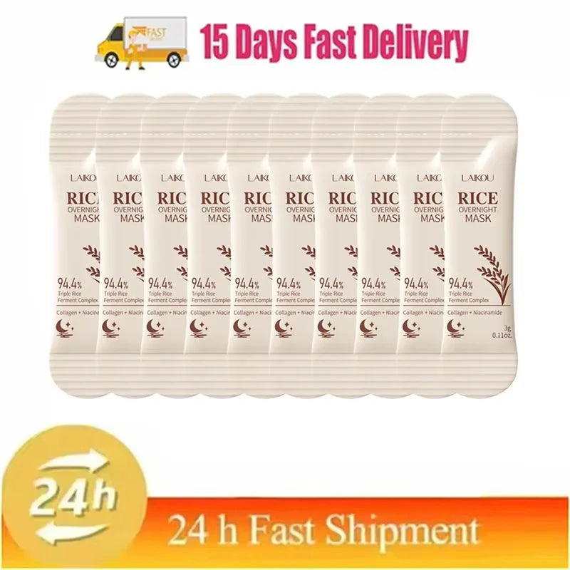 Rice Pulp Brightening Sleep Mask | Korean Skincare Sleeping Face Mask Oasis Select 10pc