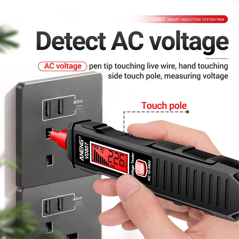 Non-contact Voltage Detector Pen AC 12-300V Smart High Precision Voltage Tester Pen Digital Display Circuit Break Finder Oasis Select