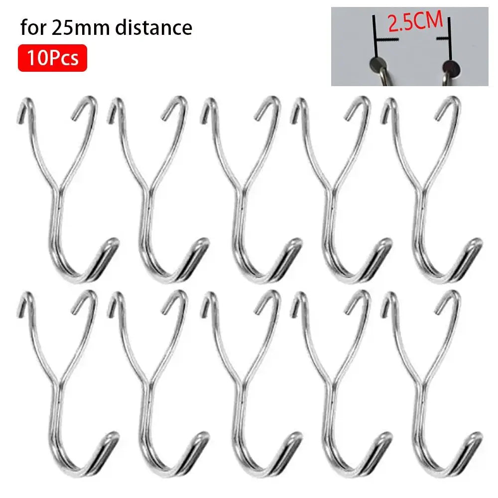 10Pcs Hardware Fastener Hanging Board Hole Hook 2.5cm/3.2cm Hole Distance Garage Workshop Storage Rack Pegboard Plate Hook Oasis Select for 25mm distance