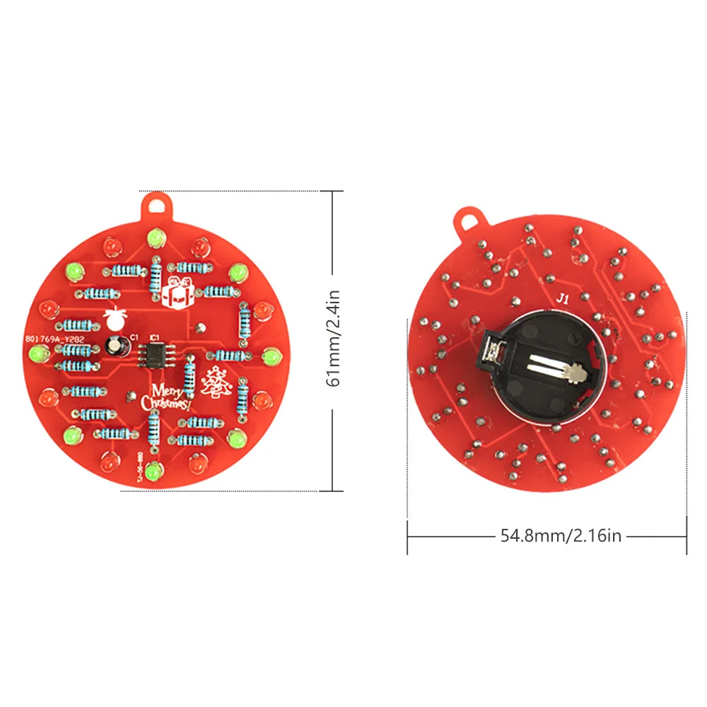 DIY Electronic Kit NE555 Red And Green LED Christmas Tree Decoration Flashing Light Electronic Component Fun Soldering DC 3V Oasis Select