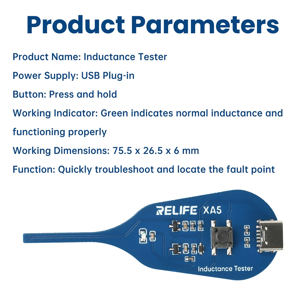 XA5 Motherboard Coil Tester for PC Repair Electromagnetic Induction Quick Fault Check Coil Tester Inductor Detector Tools Oasis Select