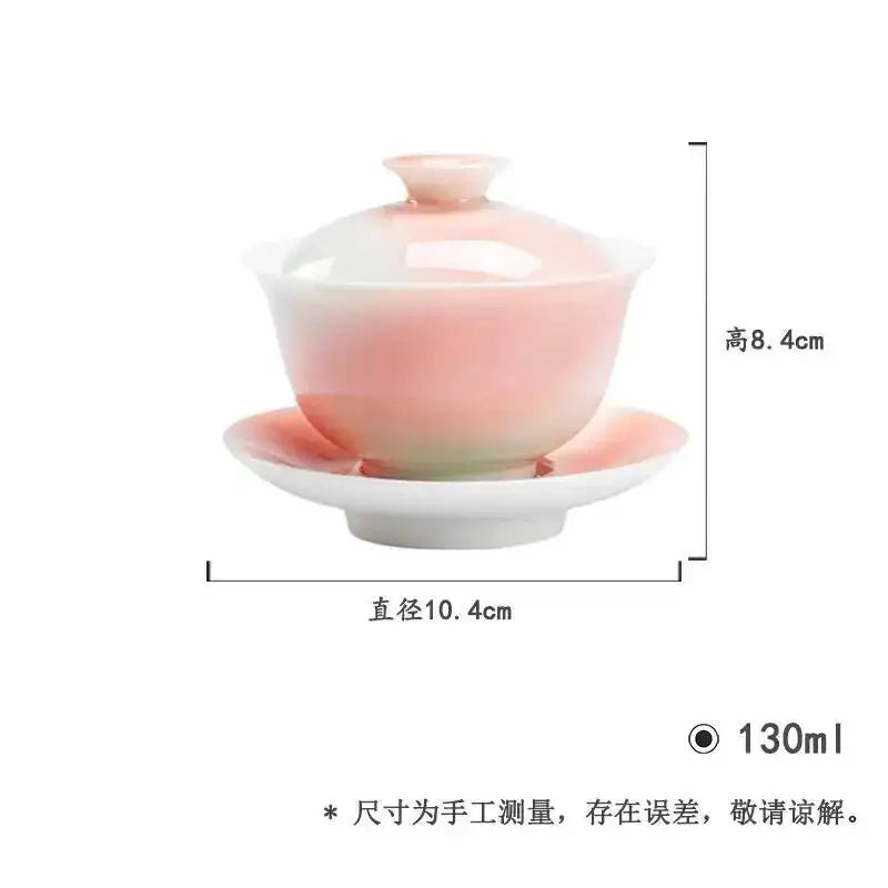 Tea Bowl Ceramic Three-talent Gaiwan Kung Fu Teacup Ceramic Tea Bowl Керамическая Чашка Oasis Select Three Talents Gaiwan