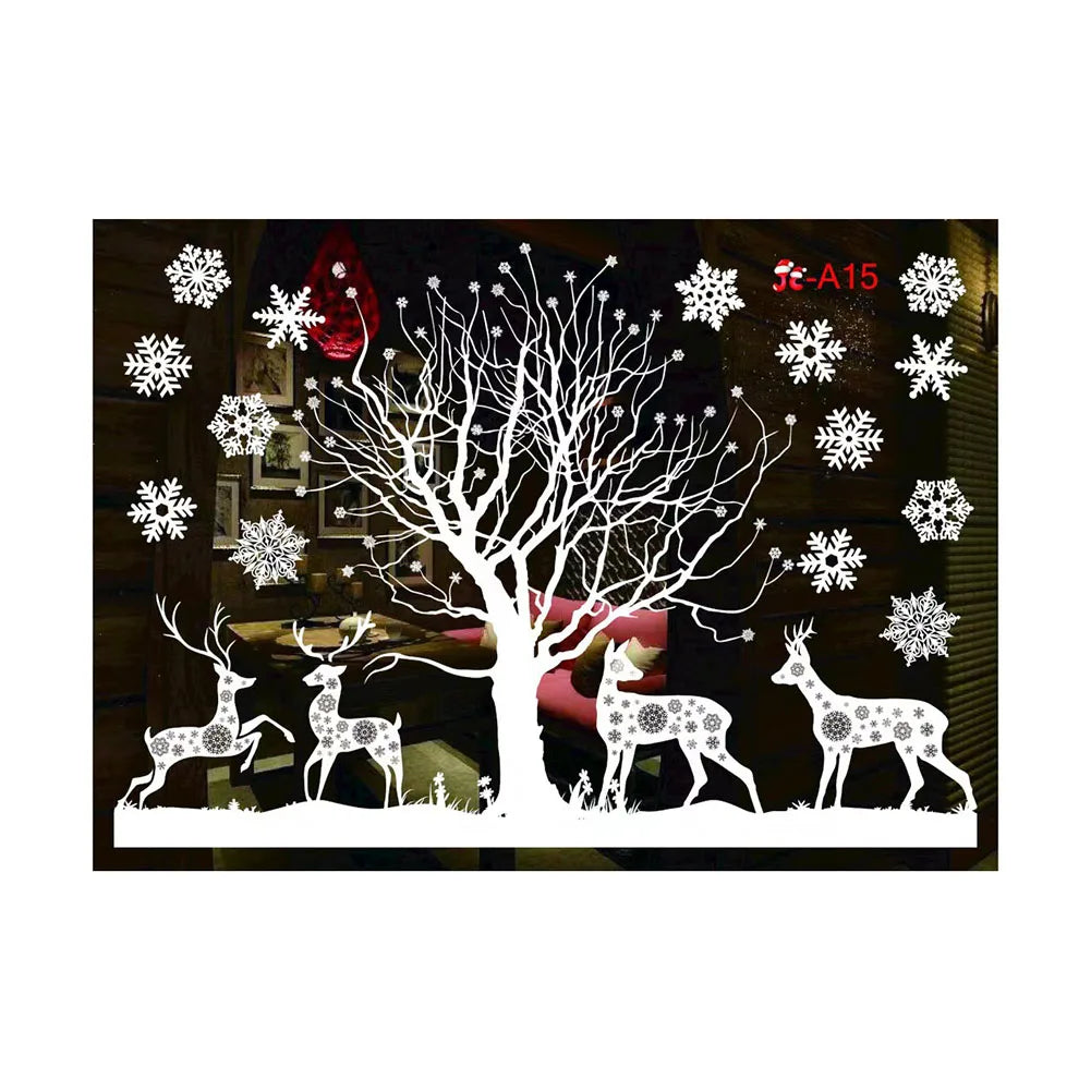 Christmas Window Clings – Snowflake & Reindeer Static Decals Window Clings Oasis Select J