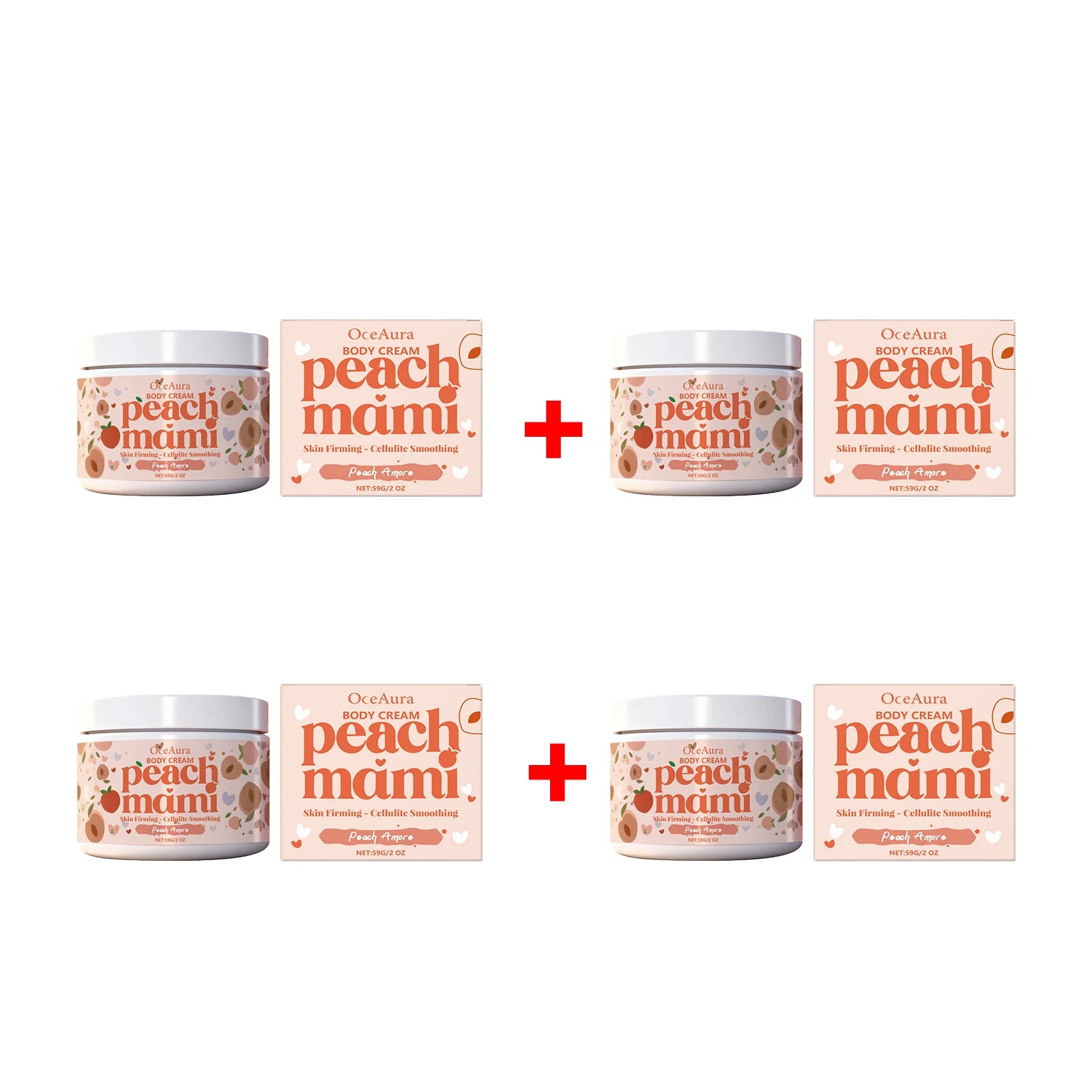 Peach Body Creams for Glowing Skin Nourishing Moisturizing Tightening Lifting Skin Smoothing Wrinkle Brightening Body Lotion Oasis Select 4pcs