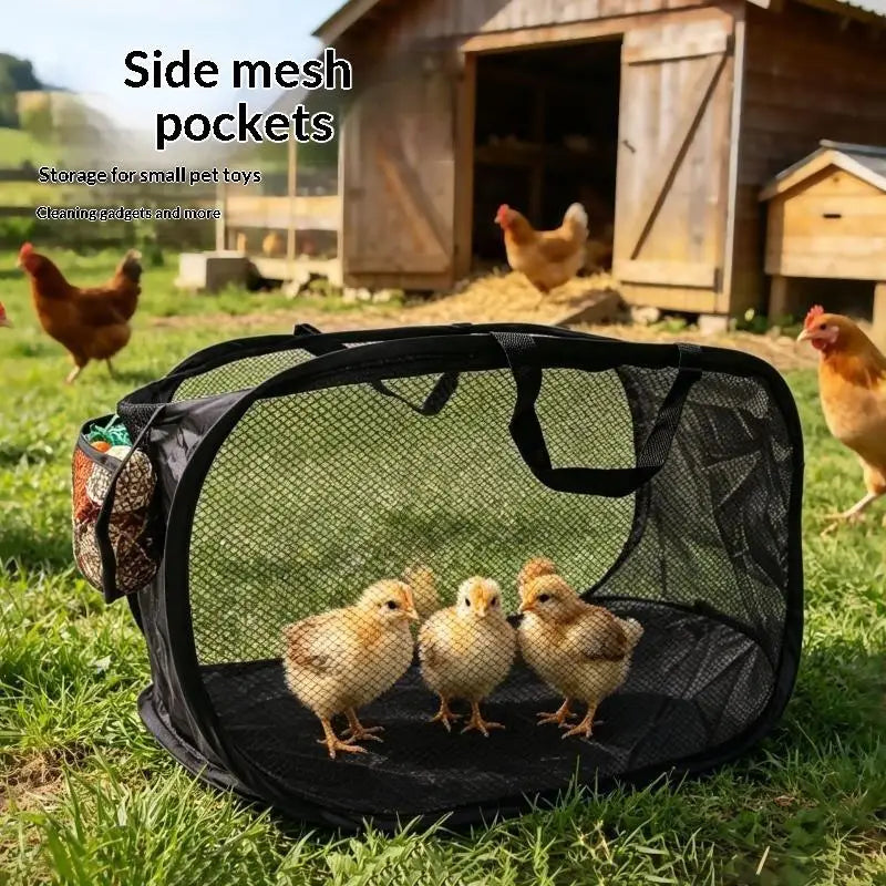 Foldable Small Pet Playpen – Breathable Mesh for Chicks & Ducklings