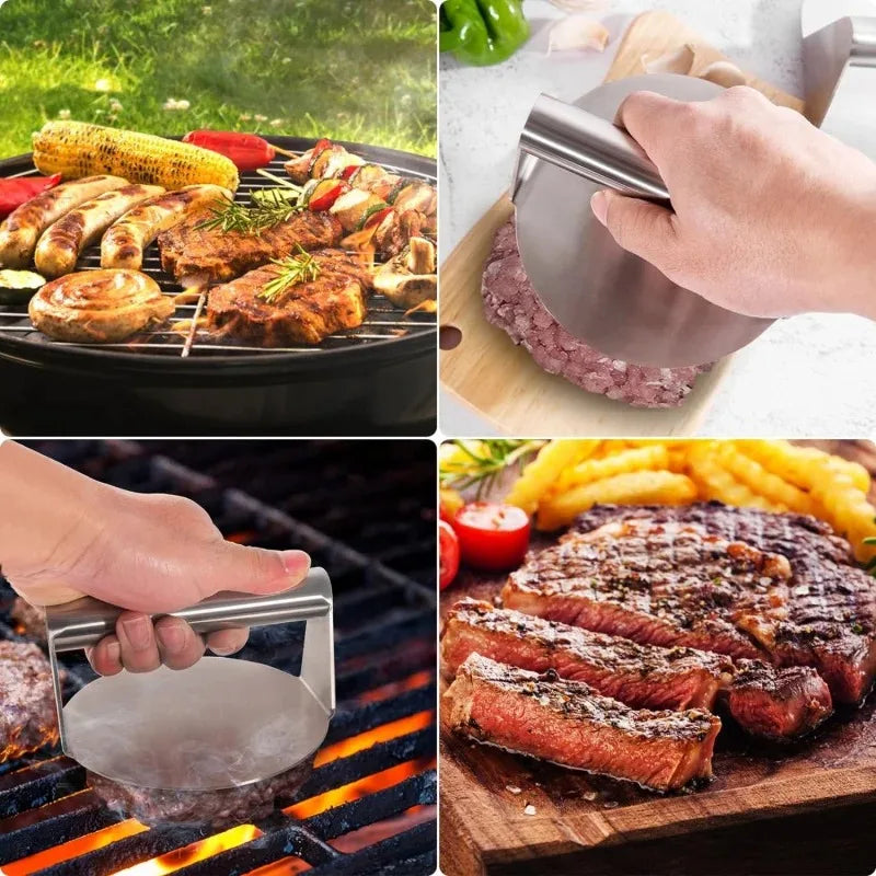430 Stainless Steel Burger Press – Round & Square Patty Maker Burger Patty Press Oasis Select