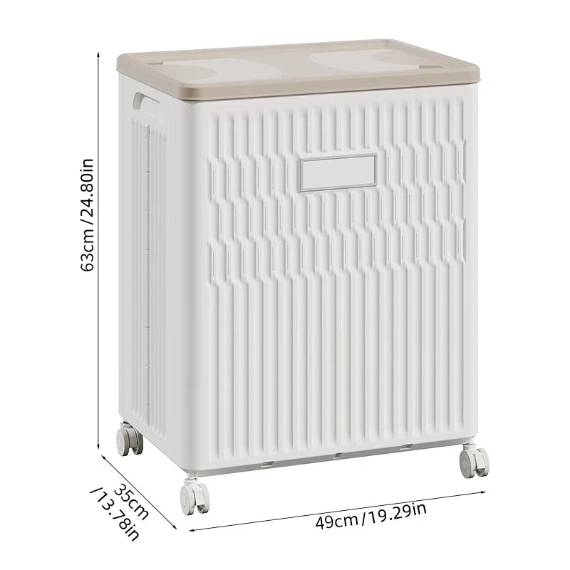 Large-Capacity Foldable Storage Box White with Universal Wheels Mobile Heavy-Duty Flip-Top Design for Home Use of Clothes/Toys Oasis Select 1 PCS