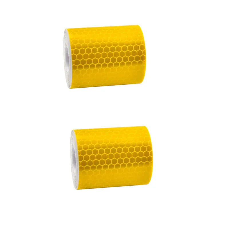 1/2/3pcs Car Reflective Tape Decor Decals Car Warning Safety Reflectante Tape Film Car Reflector Sticker Car Access Exterior 1M Oasis Select 2pcs-1M-yellow