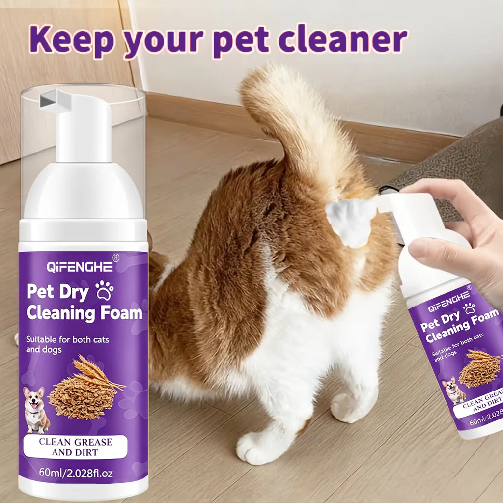 Waterless Dry Foam Shampoo for Dogs & Cats – No Rinse