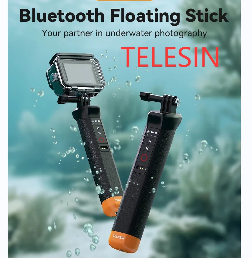 TELESIN Bluetooth Floating Stick for GoPro Hero 9–13 | Buoyancy
