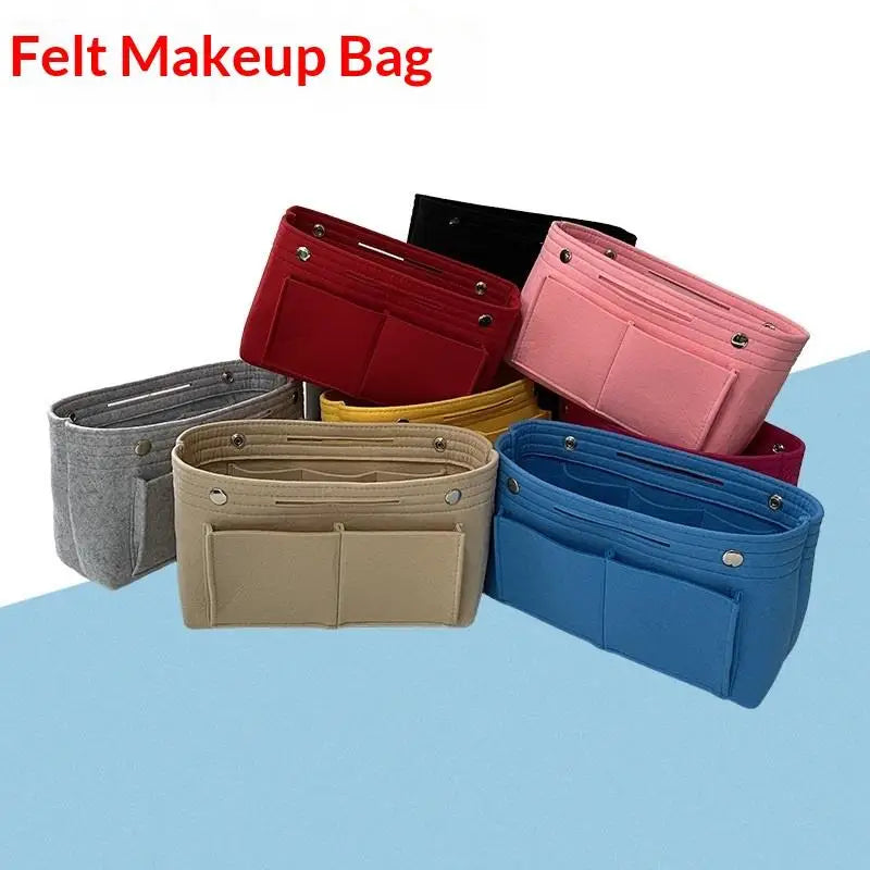 Felt Insert Bag Organizer | Multi-Pocket Travel Cosmetic Tote Bag Insert Organizer Oasis Select