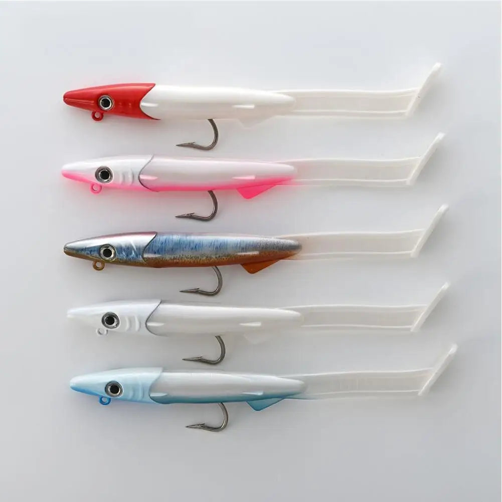 Soft Fishing Lures Kit Artificial Bait With VMC Hook 12cm 26g 2pcs/Pack Body Soft Lure for Freshwater Saltwater Fishing Oasis Select