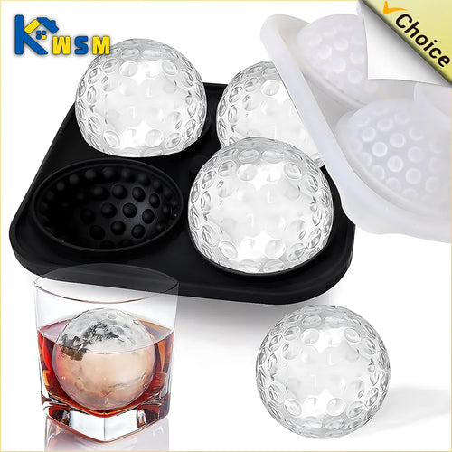 1-10PCS Ice Cube Mold 3D Golf Ice Puck Hockey Tray Mold Whiskey Silicone Ice Box Silicone Ice Tray Ice Hockey with Funnel Oasis Select