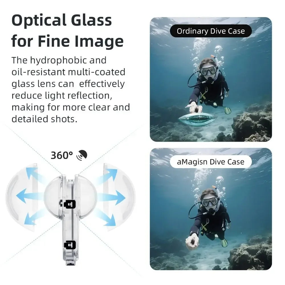 Insta360 X5/X4 60m Invisible Dive Case & Quick Release Mount