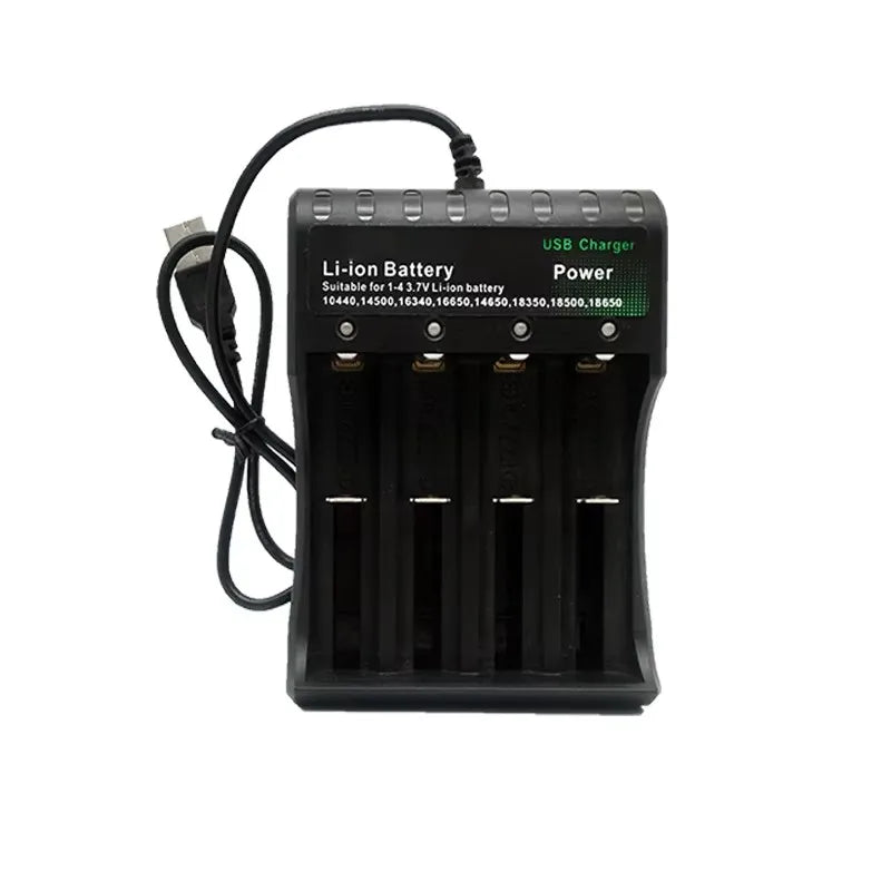1-5Pcs 18650 Battery Charger Black 1 2 4 Slots AC 110V 220V Dual For 18650 Charging 3.7V Rechargeable Lithium Battery Charger Oasis Select 4 Slots USB-1pcs
