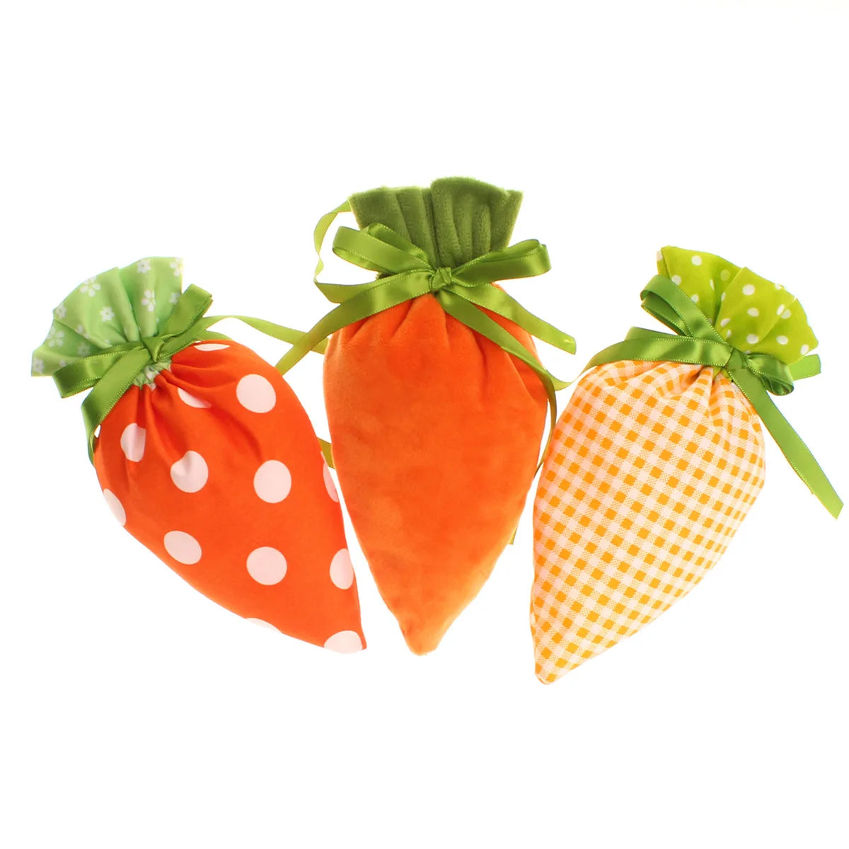 Easter Carrot Drawstring Gift Bag | Cute Velvet Candy Bag