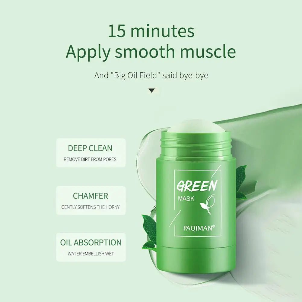 Green Tea Mask Face Clean Cleansing Stick Mask Face Deep Moisturizing Shrink Pores Blackhead Acne Facial Skin Care Oasis Select