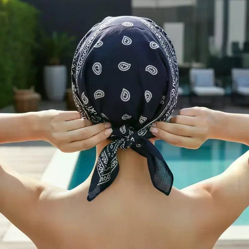 Fashion Wide Brim Baseball Caps Head Scarf Pre-Tied Lightweight Sun Visor Turban Breathable Bandana Scarf Cap Women Outdoor Oasis Select