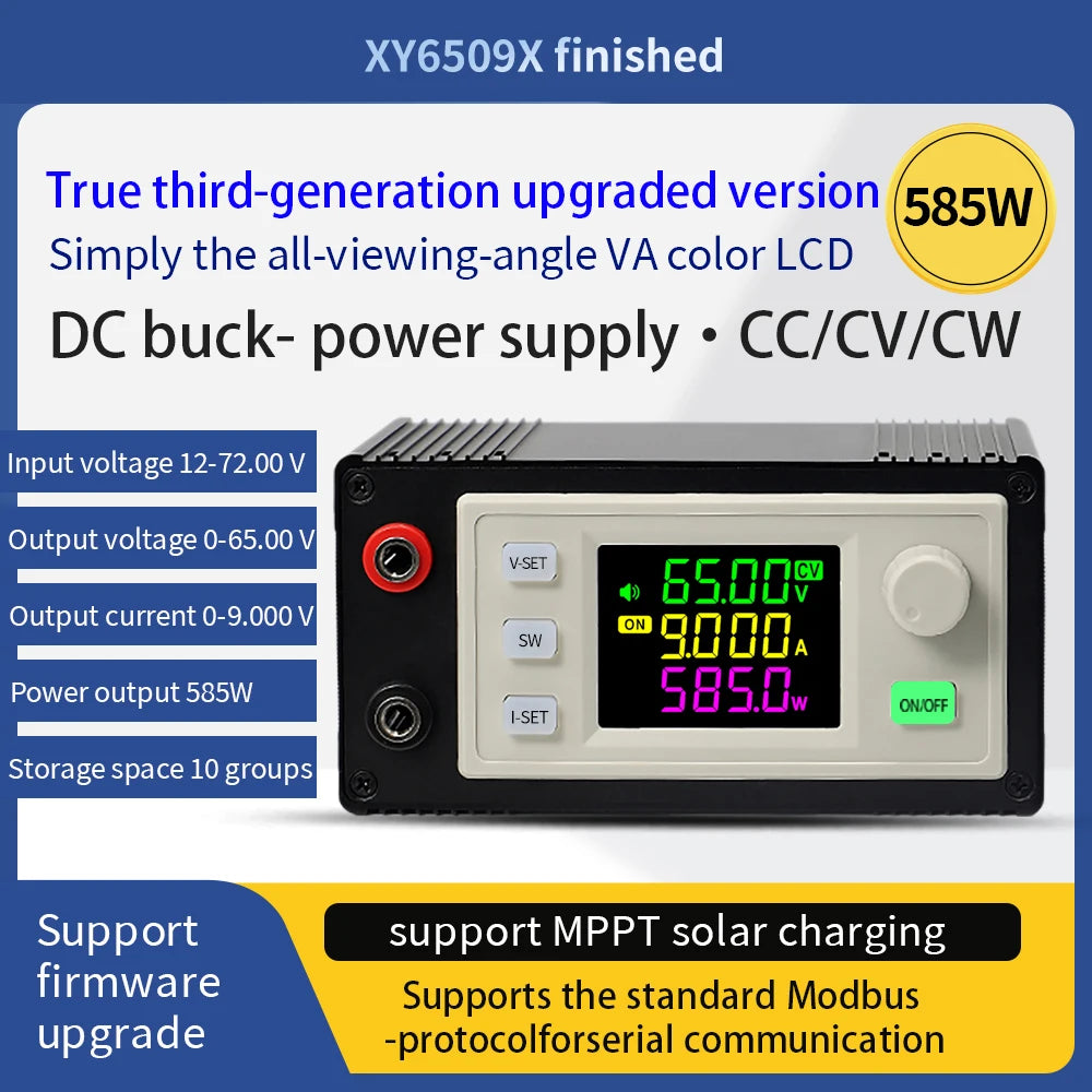 XY6506X/XY6509X DC Buck Converter 65V 9A 390W 585W CNC Adjustable Regulator CC CV Lab Solar Charging Module Oasis Select
