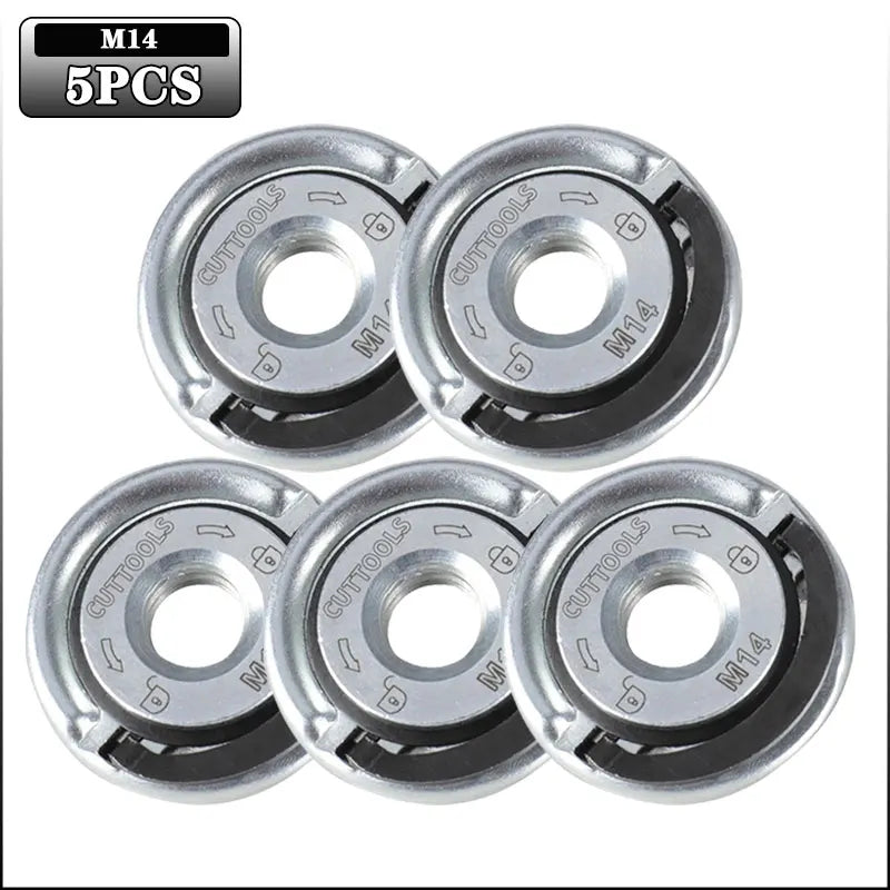 M14 Angle Grinder Platen Self-Locking Platen Grinder Threaded Angle Grinder Angle Grinding Plate Quick Release Power Chuck Tool Oasis Select M14-5PCS