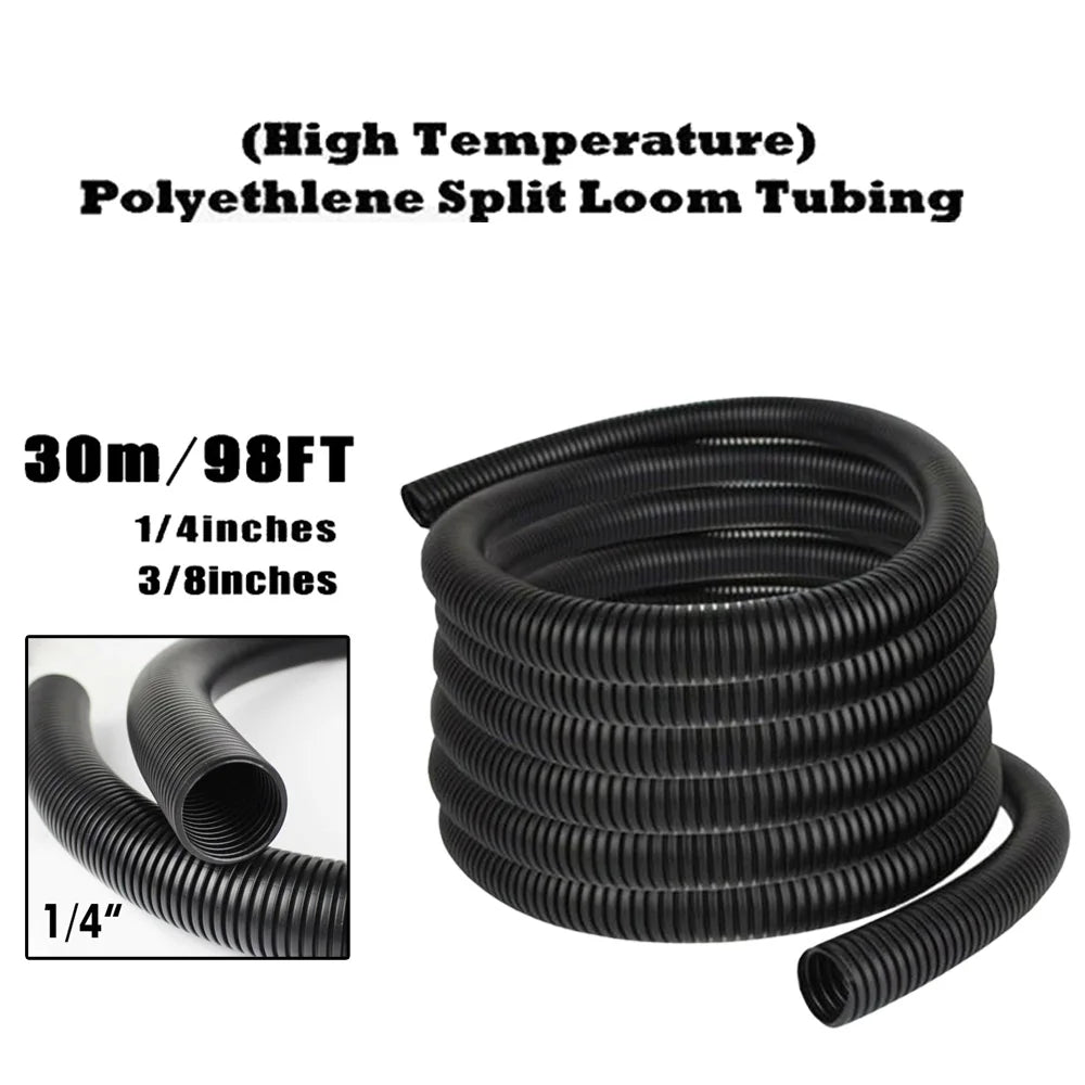 1/4" 3/8" Corrugated Pipe PP Insulated Threading Hose Plastic Corrugated Pipe Protective Sleeve 30m Cable Protector Oasis Select