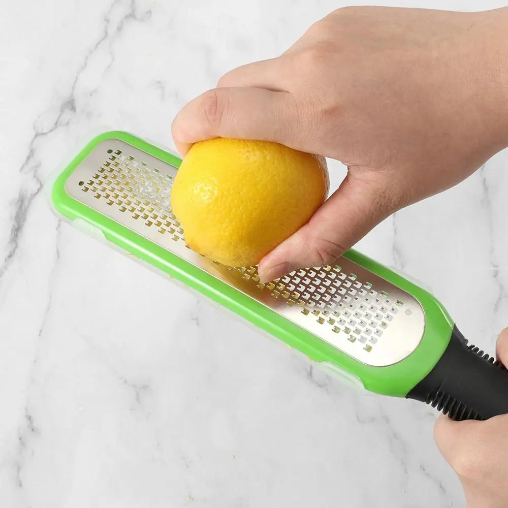 304 Stainless Steel Zester with Handle Sharp Kitchen Utensils Convenient with Protective Cover Fruit and Vegetable Grater Oasis Select