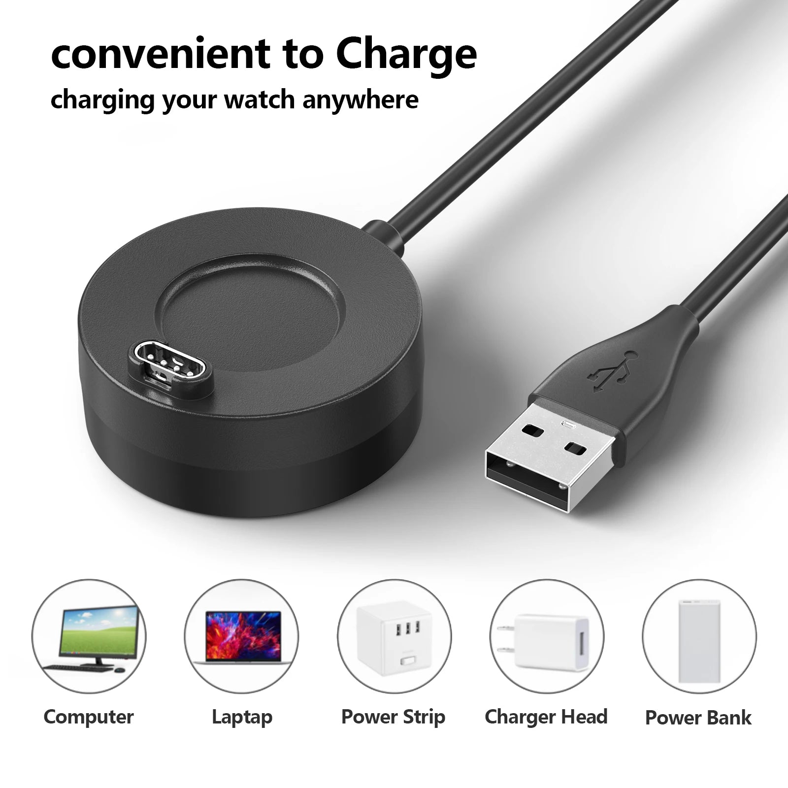 Magnetic Charger for Garmin Vivoactive Fenix Venu Forerunner Smartwatch Charger Cable Oasis Select
