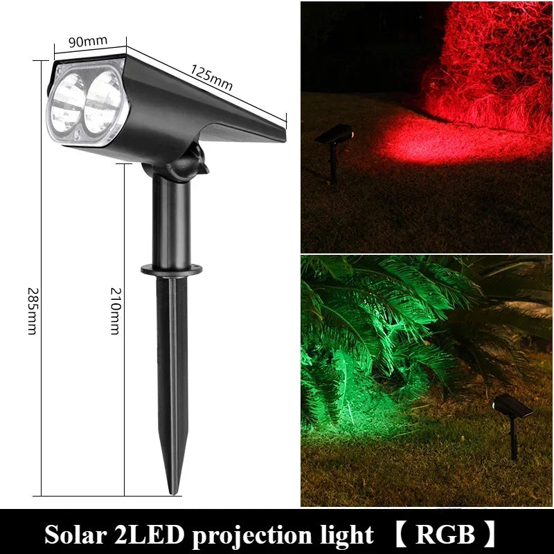 2-LED Solar Spotlight – IP65 Waterproof Outdoor Garden Light
