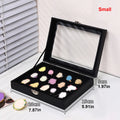 1pc Badge display box with transparent dust cover, brooch and collectible jewelry box, black large capacity jewelry box Oasis Select Black - Small