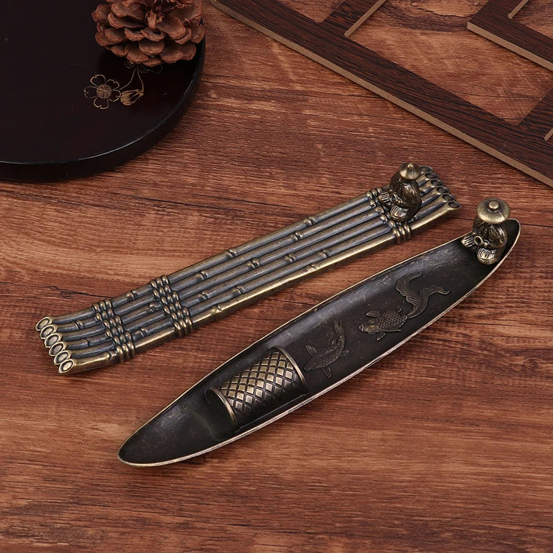 Creative Incense Holder Incense Holder Boat Old Men Fishing Japanese Style Incense Stick Burner Aromatherapy Ornament Home Decor Oasis Select