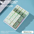 FREEWOLF K21 Wireless Numric Keypad Mechanical Hot-Swap Bluetooth Tri-mode Connection,ATTACK SHARK 21Key Mini Keypad for Finance Oasis Select k21-Matcha Red Switch