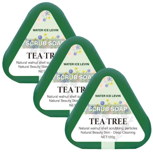 Tea Tree Scrub Soap with Walnut Shell – Deep Cleansing Bar Exfoliating Scrub Soap Oasis Select Milk 120g