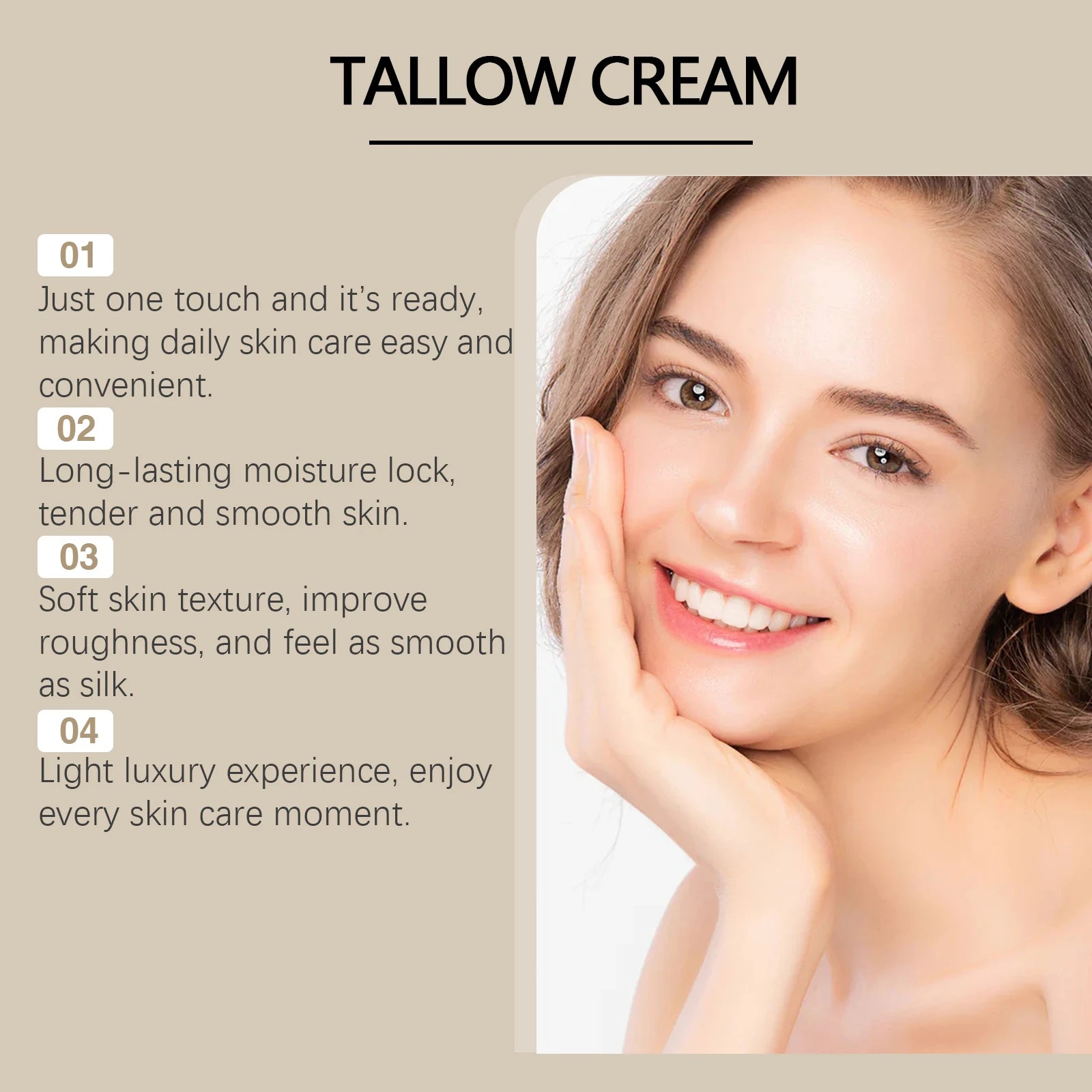 Tallow Face Cream Fade Fine Lines Lifting Firming Hydrating Smoothing Brighten Moisturizing Nourishing Balm Skin Care Oasis Select