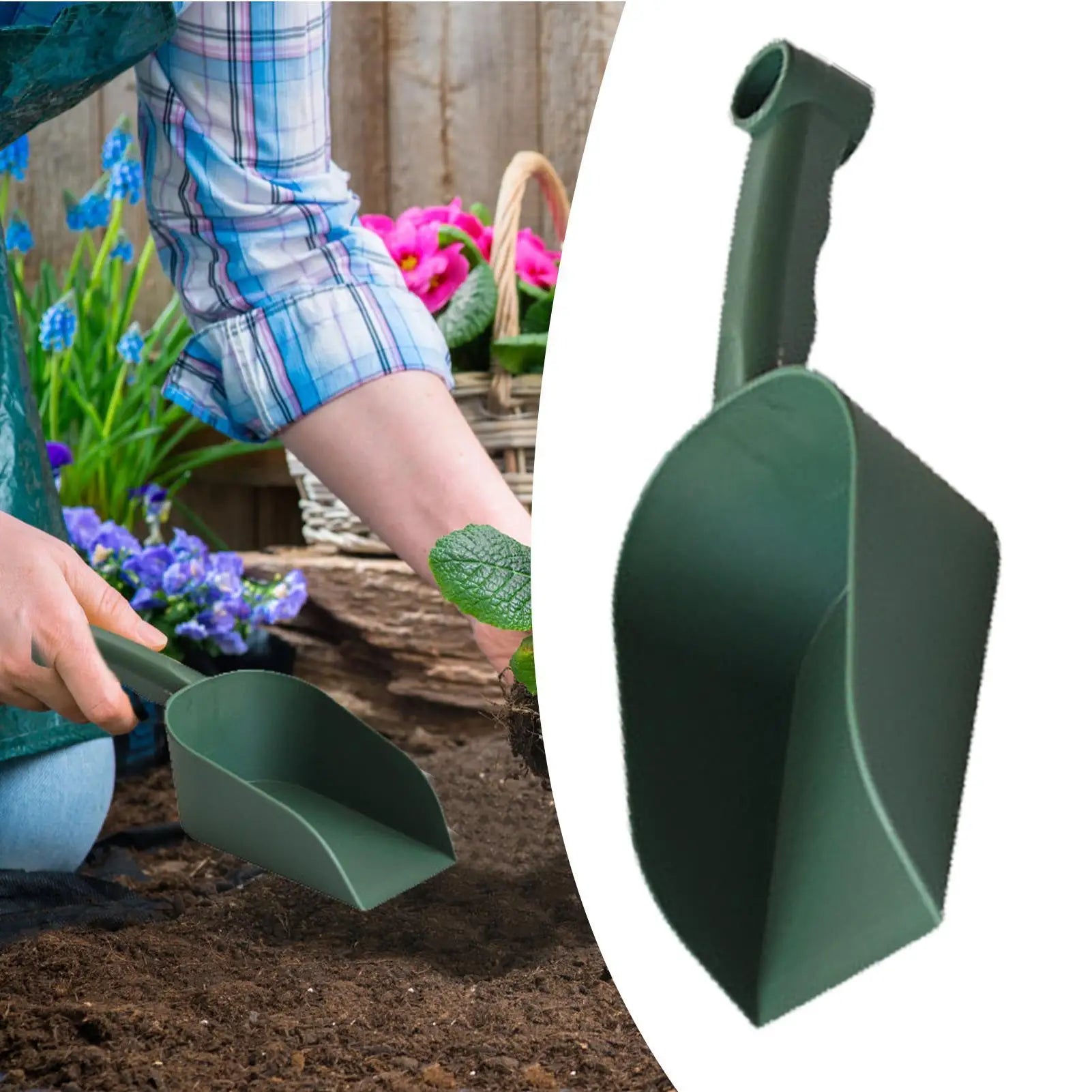 Multi-Function Garden Scoop Plastic Soil Shovel Spoons Handy Garden Scoop For Soil Compost Planting Re-Potting Digging Tools Oasis Select