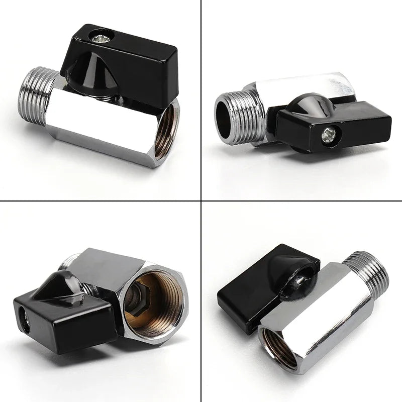 Mini Ball Valve Switch Water Pipe PT1/8, 1/4, 3/8, 1/2 Gas Electric Copper Ball Valve Double Inner and Outer Wire Teeth Oasis Select