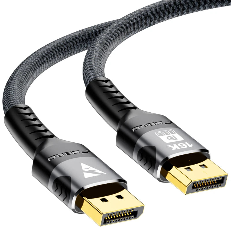 16K DP 2.1 8K@120Hz 4K@240Hz 80Gbps HDR Video Audio Displayport Cable Display Port for Laptop TV Xbox Projector Gaming Monitor Oasis Select DP 2.1 Cable 1m