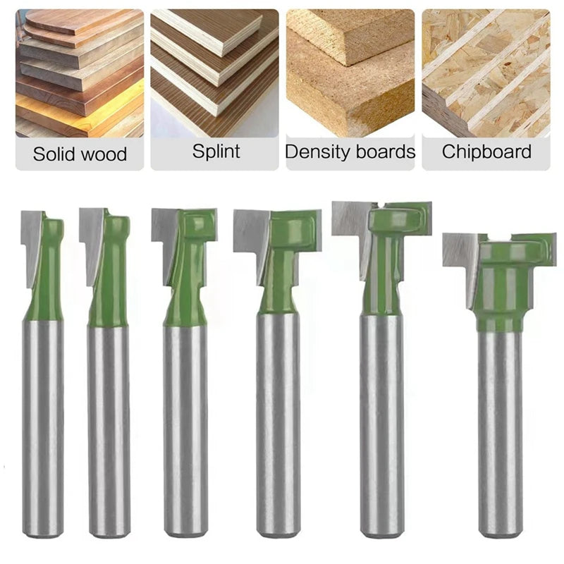 Keyhole Router Bits Set, 6 Pcs Router Bit Set 1/4&5/16&3/8&9/16&1/2&5/8 Inch Blade Diameter Oasis Select