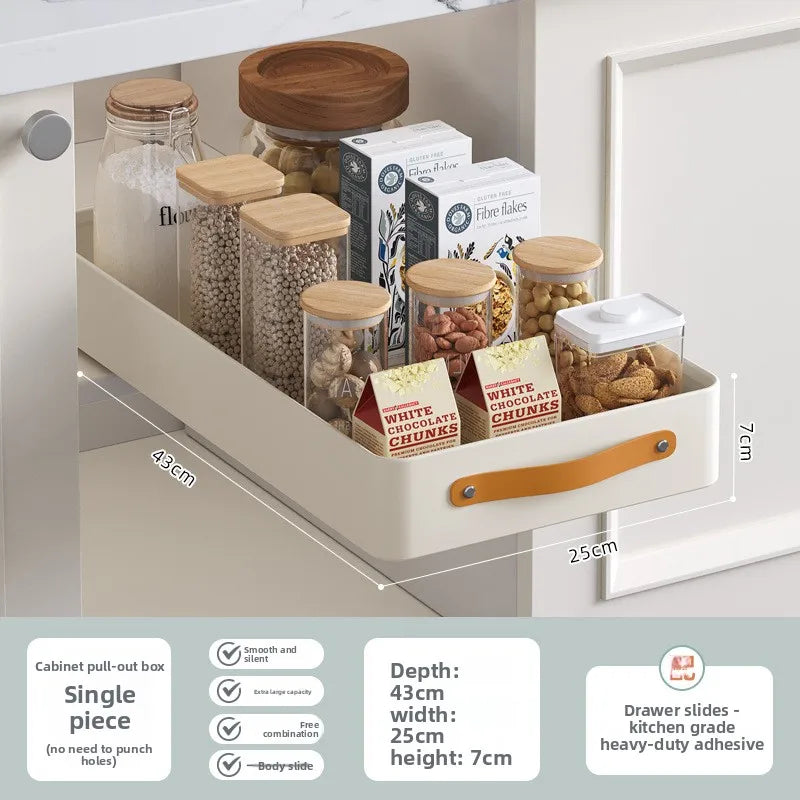 Multi-functional Stainless steel pull-out dish rack, drawer basket in kitchen cabinet Oasis Select White43-25-7
