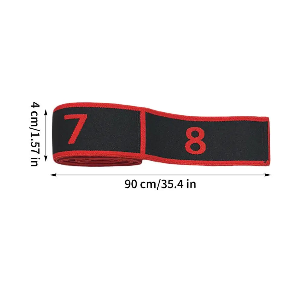Fitness Resistance Band Exercise Latin Dance Elastic Stretch Belt With Number Exercise Pull Strap Sports Yoga Resistance Band Oasis Select Black red
