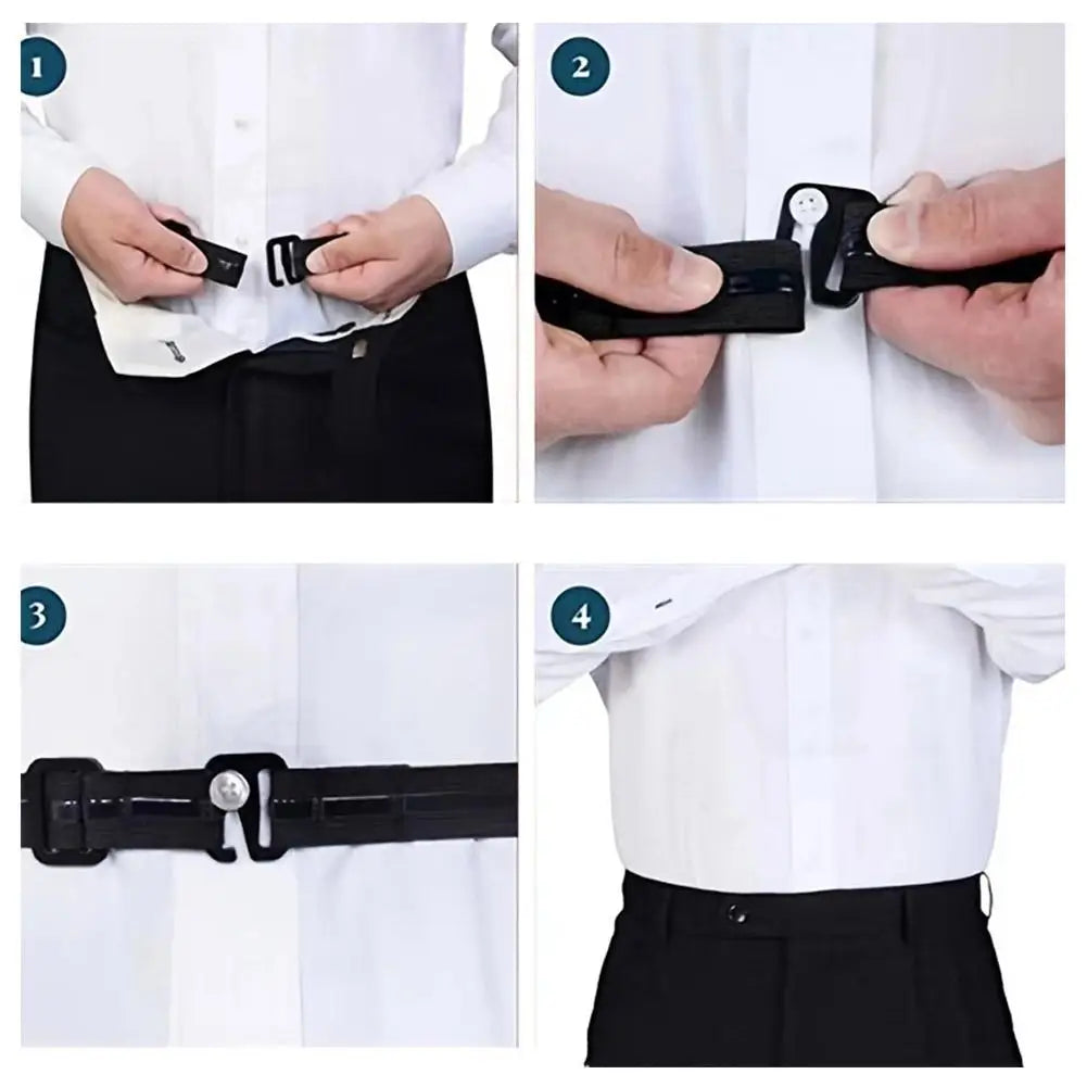 Shirt Stay Belts for Men,Adjustable Non-Slip Elastic Shirt Holders Keep Shirts Tucked In Men Tuck-It Style Shirt Lock Oasis Select
