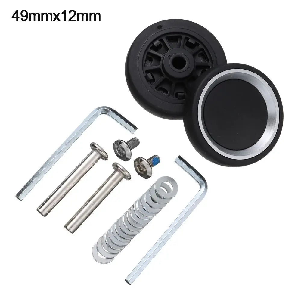 Replacement Caster Wheel Repair Kit Travel Luggage Wheels Suitcase Parts Axles Replace Wheels for Luggage with Vientiane Wheel Oasis Select 49mm x 12mm