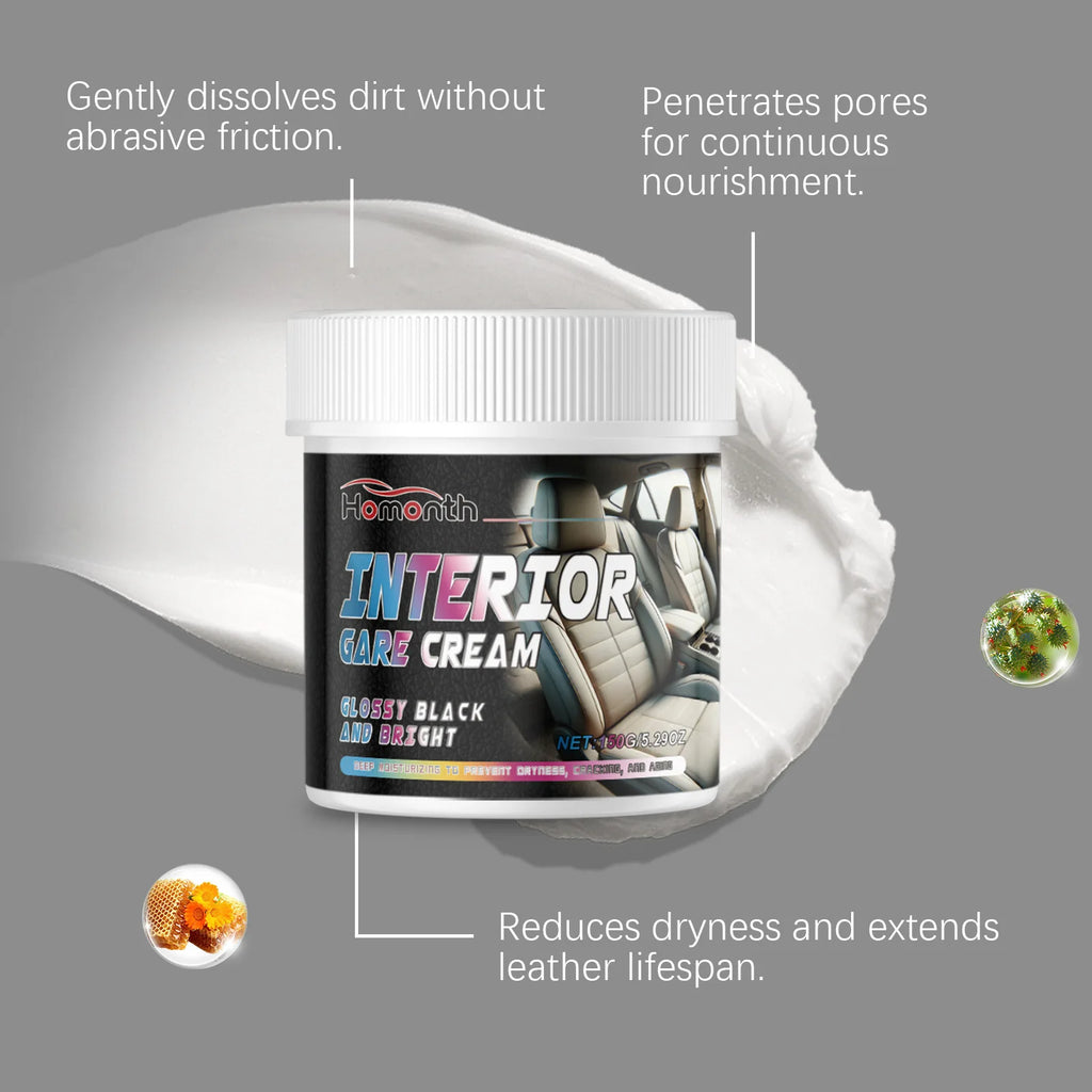 Leather Interior Care Cream Beeswax Caring Car Leather Restorer Interior Stain Removal Gloss Renew Protective Car Nourish Cream Oasis Select
