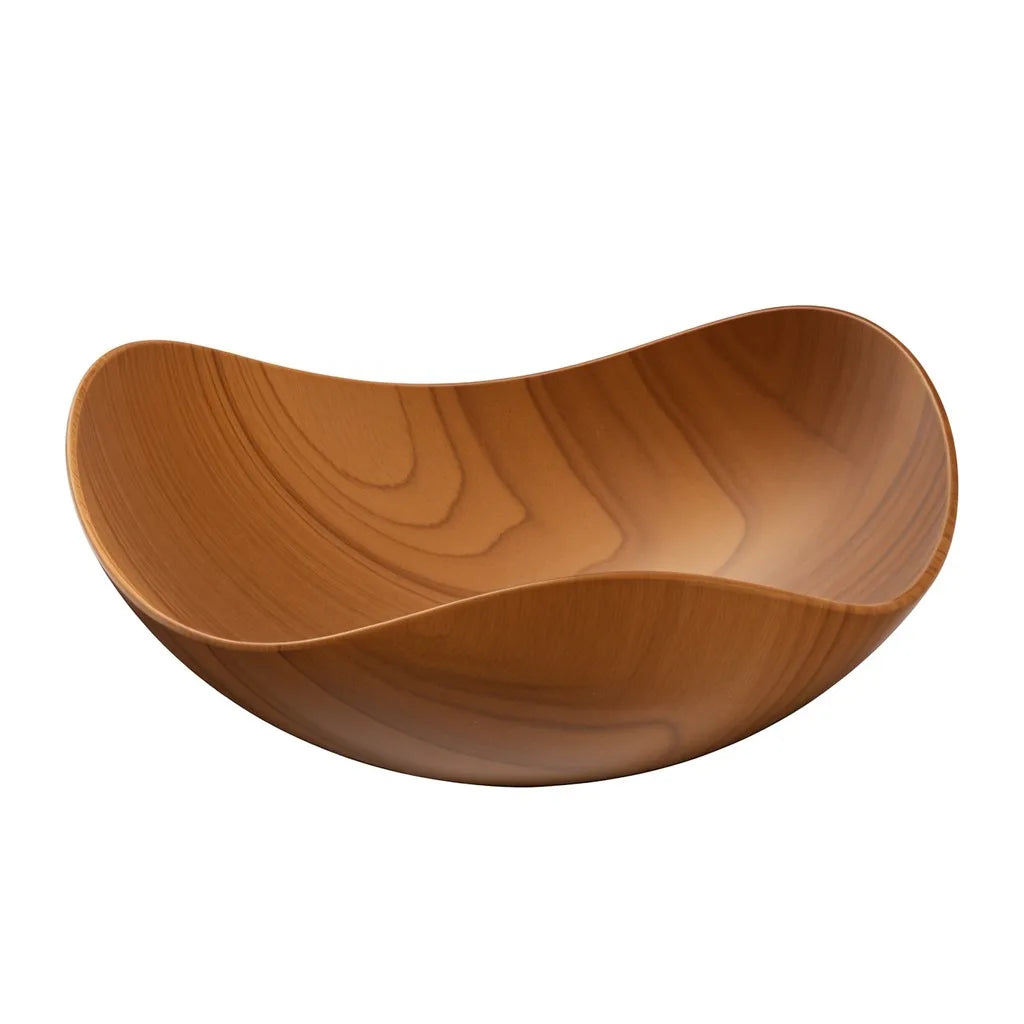 Triangular Fruit Bowl | Retro Wood Grain Snack Serving Platter