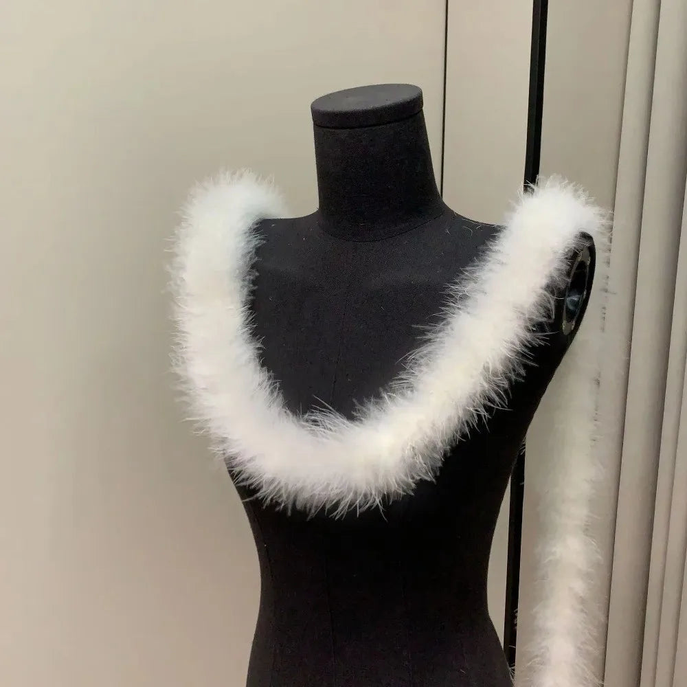 Fashion 2 Meter Decorative Strip Faux Fur DIY Apparel Sewing Fluffy Trim Cuff Strip Home Decor Artificial Fur Decoration Oasis Select Beige