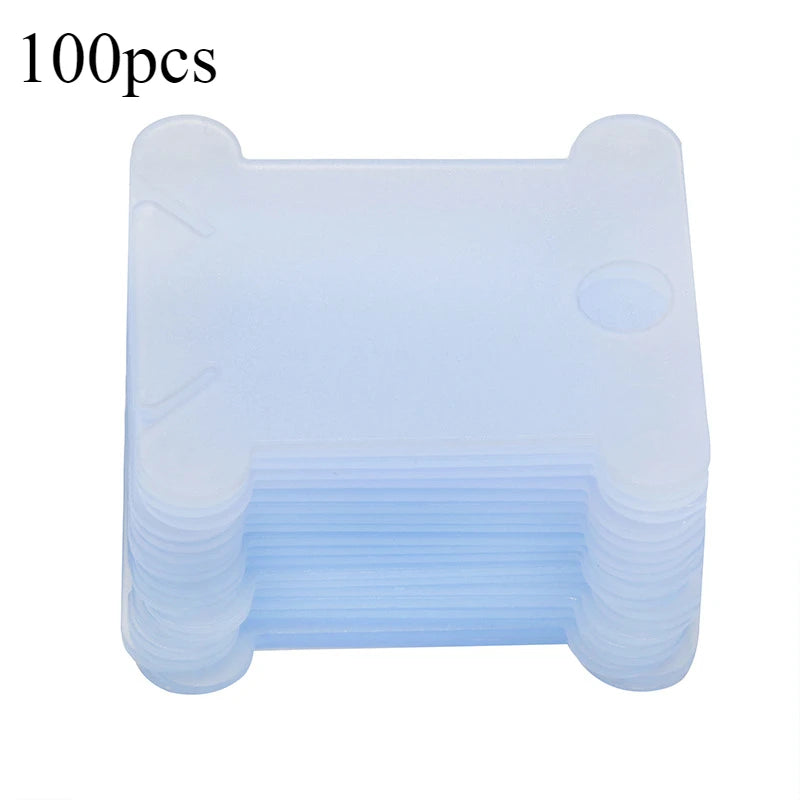 Thread Organizer Embroidery Thread Holder Floss Craft Bobbin Cross Stitch Craft Storage Plastic Sewing Thread Board Card Thread Oasis Select 100pcs-blue