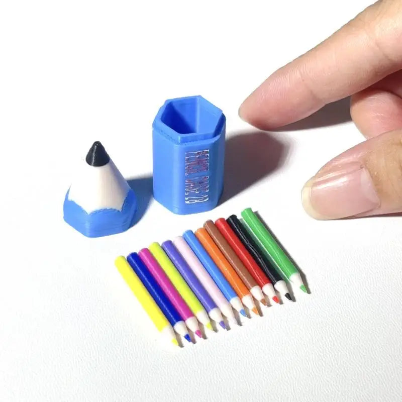 10/12Pcs Kid Pretend Play Toy Dollhouse Miniature Colored Pen Mini Pencil School Supplies Model Doll House Accessories Oasis Select A3