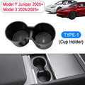 Coaster Mat Pad Soft TPE Center Console Cup Holder For Tesla Model Y Juniper Model 3 2025 Model Y Juniper Organizer Accessories Oasis Select black