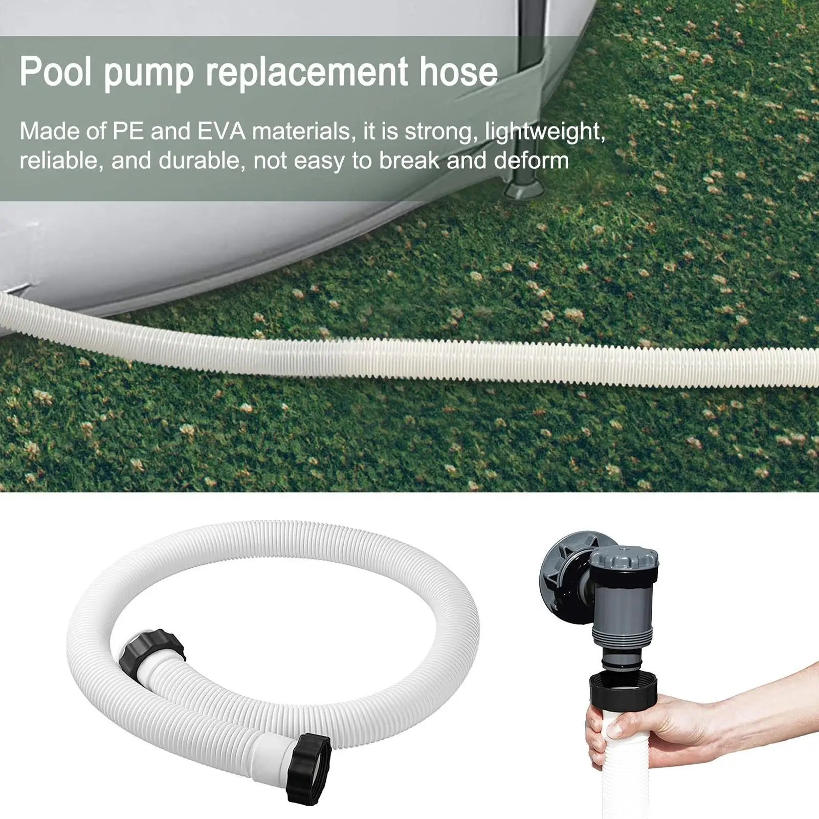Pool Pump Hose Heavy-Duty Flexible Quick-Connect Parts Hose Pool Pump for Swimming Maintenance Cleaning Hot Tubs Oasis Select