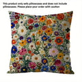 1Pack Country Floral Pillow Covers, 17.7x17.7 Inch, Machine Washable, Zippered Linen Cushion Cases for Home Decor,Flower Pattern Oasis Select Style 1